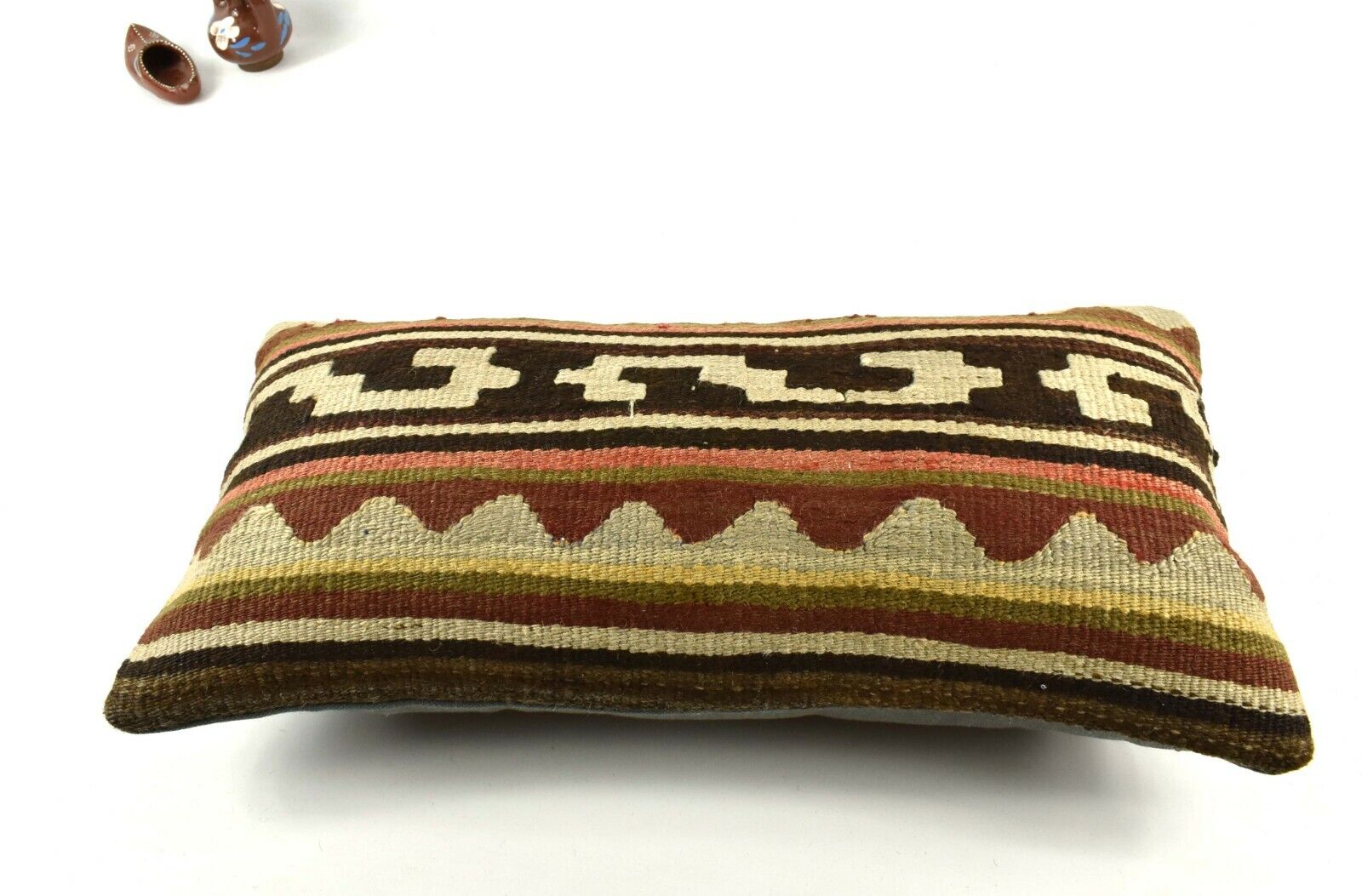 Kilim Lumbar Pillow Cover 10x20 Decorative Handmade Sofa Couch Cushion A2740