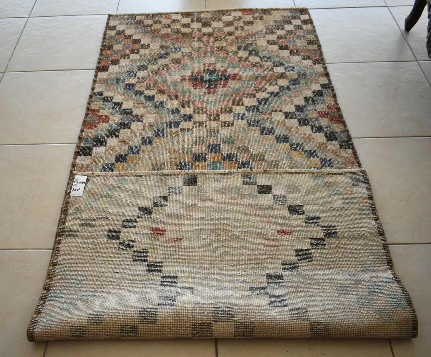 Oushak Runner 6.9x3 ft Handwoven Turkish Runner Vintage Runner Floor Runner R01