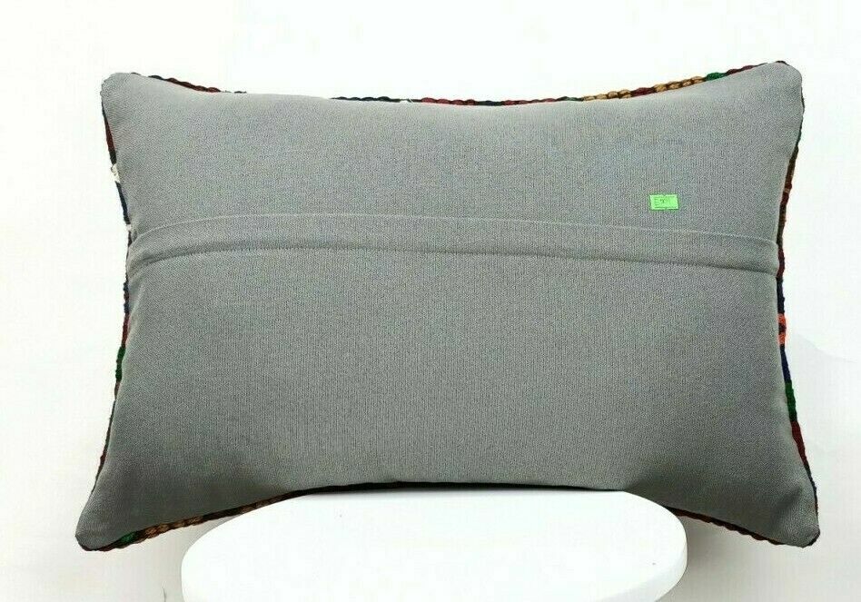 Kilim Pillow Cover 16x24 Handmade Lumbar Tribal Ethnic Sofa Couch Cushion  E501
