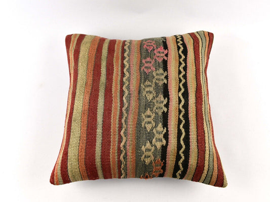 20x20 Kilim Pillow Cover Handmade Vintage Oushak Kilim Cushion Cover 4697