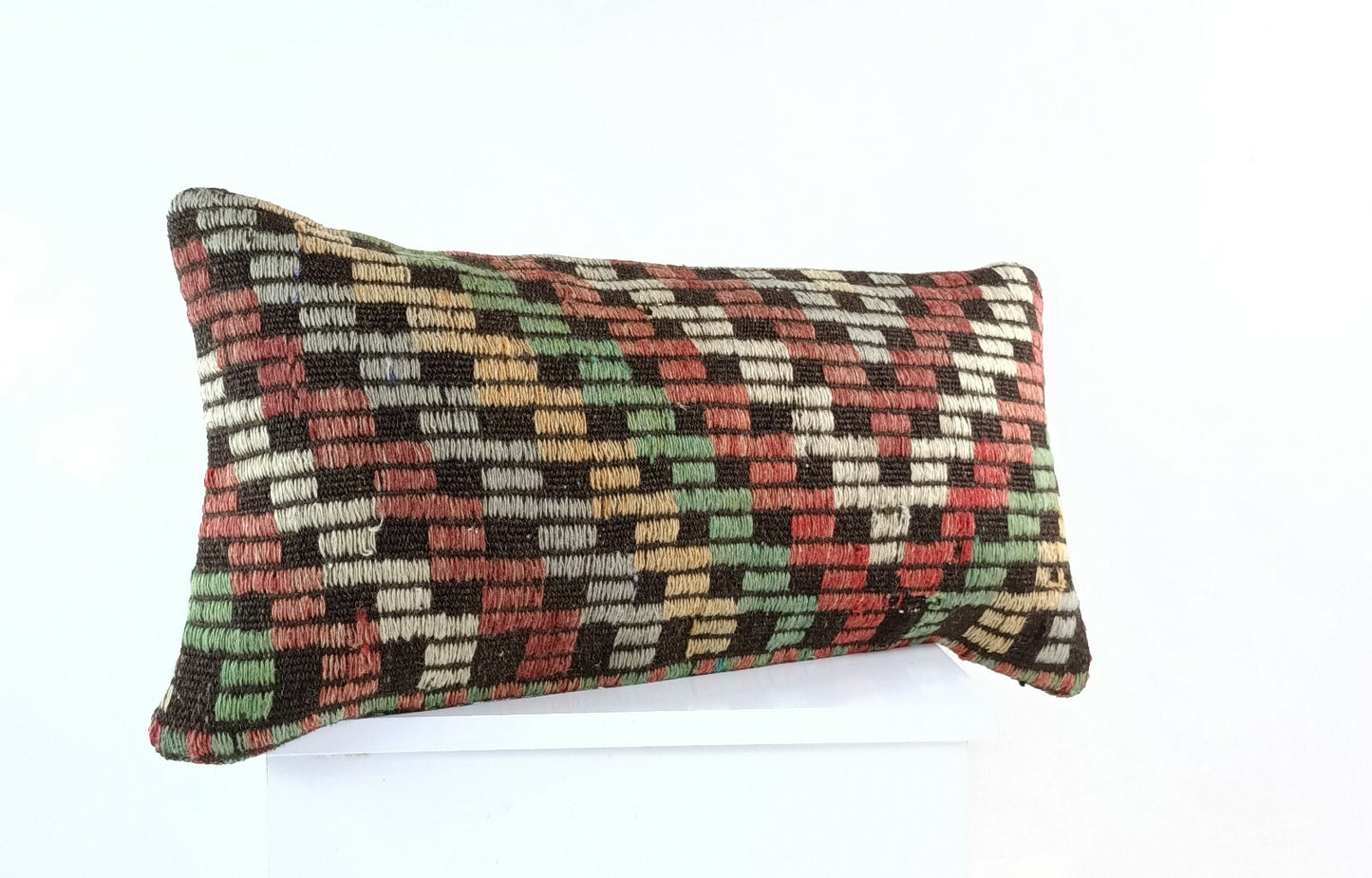 Kilim Pillow Cover 12x24 Handmade Turkish Traditional Oushak Lumbar Cushion E934