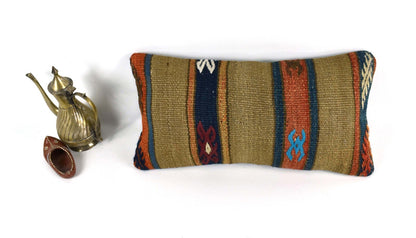 Turkish Cushion Cover 8"x16" Handmade Vintage Boho Ethnic Throw Pillow Case 3711