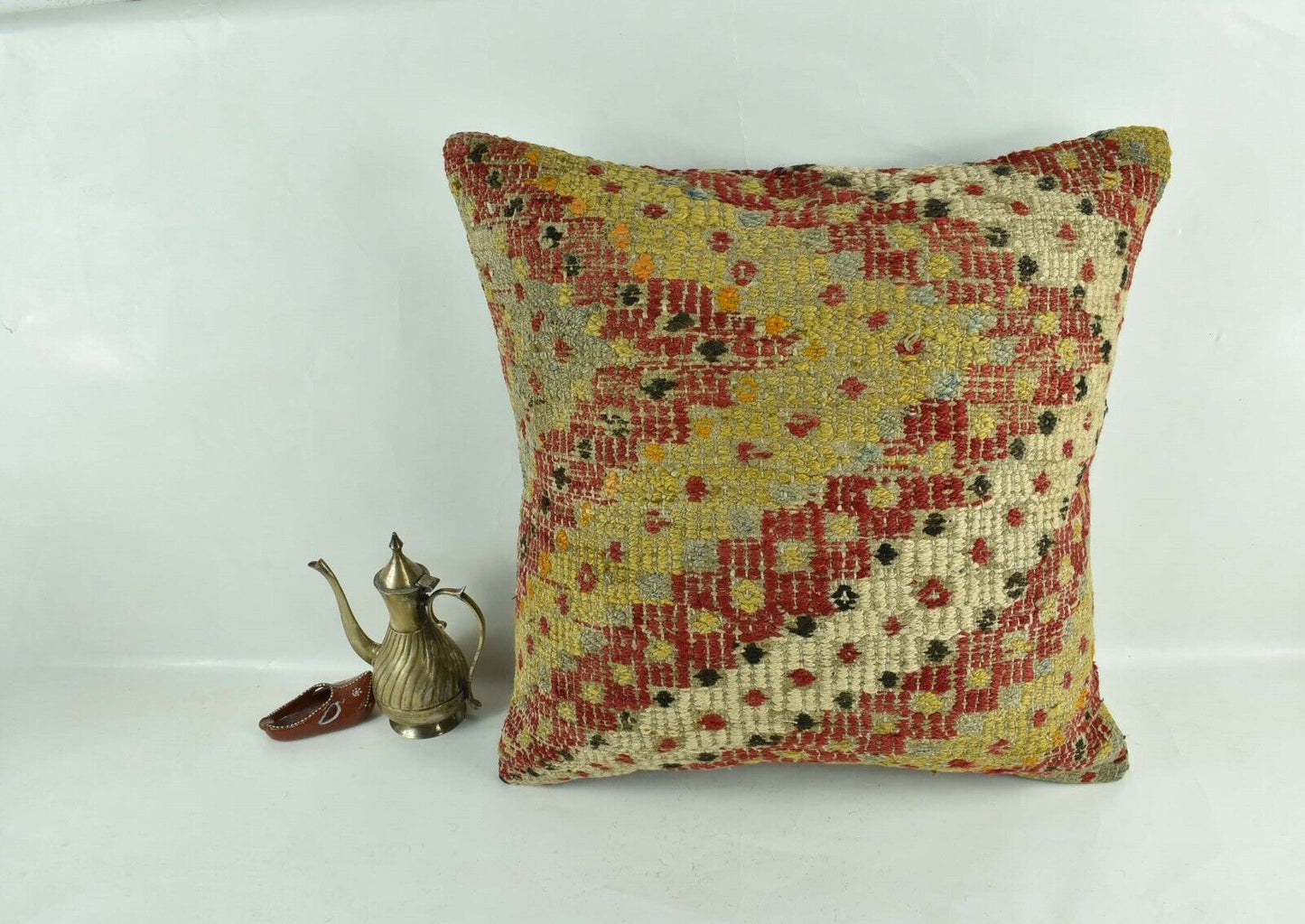 20x20 Kilim Pillow Cover Handmade Vintage Oushak Kilim Cushion Cover 2957