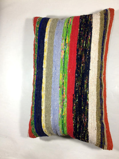 Kilim Pillow Cover 16x24 Tribal Vintage Turkish Carpet Lumbar Pillow Cover 319