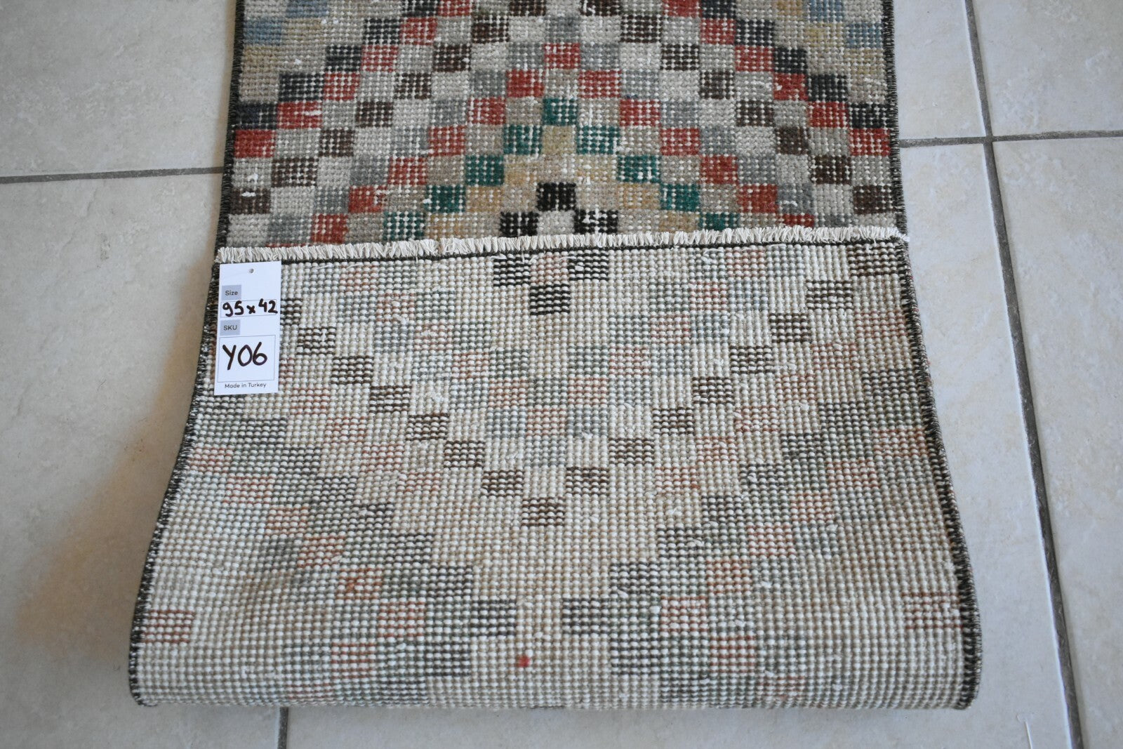 Oushak Runner 3.1x1.3 ft Vintage Turkish Rug Small Runner Anatolian Rug Y06