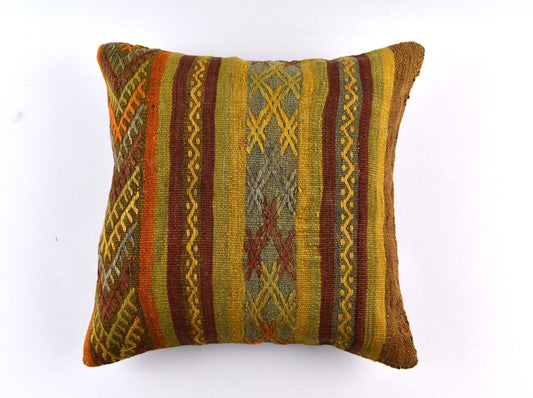 20x20 Kilim Pillow Cover Handmade Vintage Oushak Kilim Cushion Cover 4679