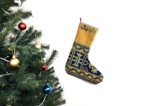 Kilim Christmas Stocking Vintage Rug Stocking Ethnic Decorative Xmas Socks S910