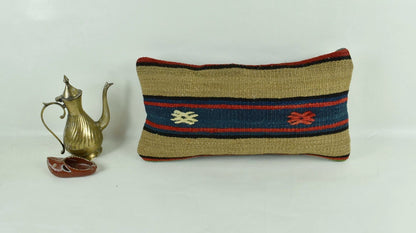 Turkish Cushion Cover 8"x16" Handmade Vintage Boho Ethnic Throw Pillow Case 3146