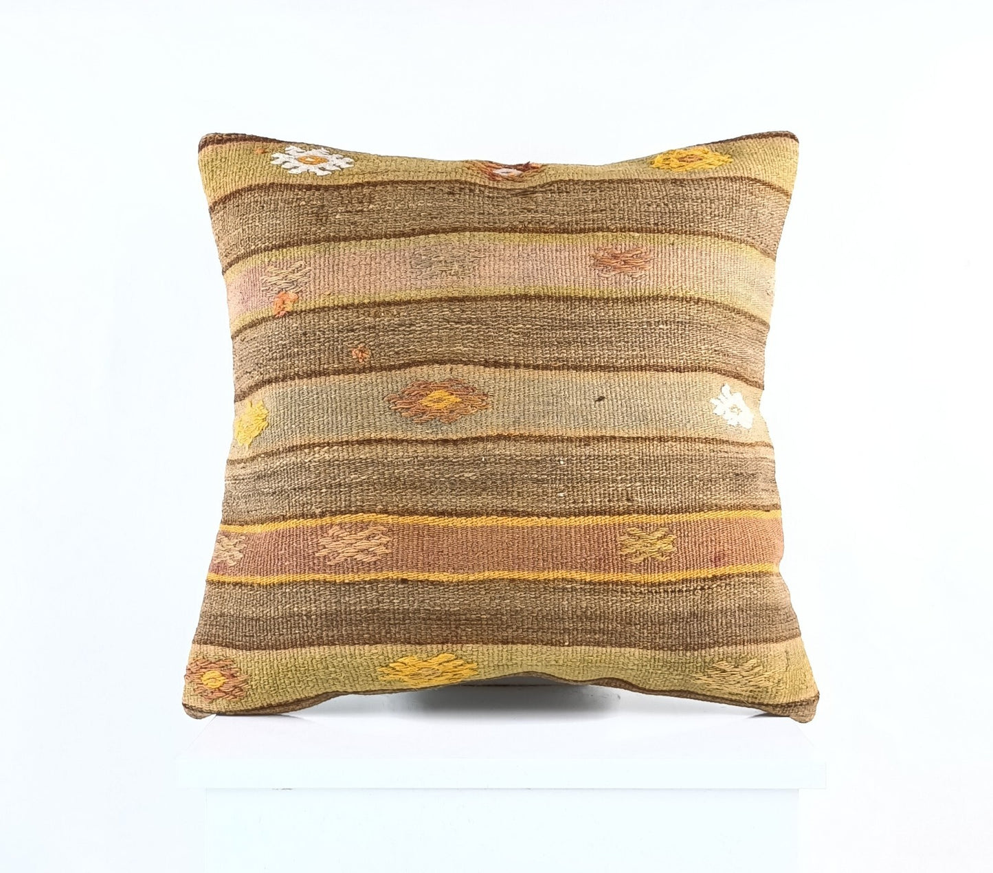 18"x18" Kilim Pillow Cover  Handmade Turkish Vintage Cushion Tribal Lumbar E1379