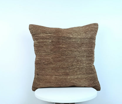 Kilim Pillow Cover 16"x16" Home Decorative Boho Rustic Rug Lumbar Cushion E194