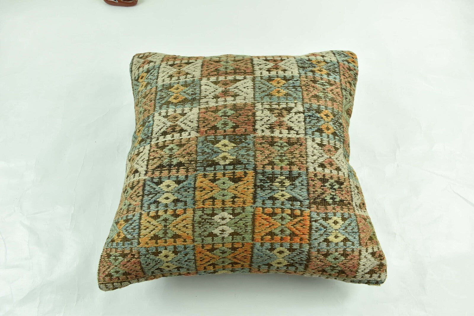 18"x18" Kilim Pillow Cover  Handmade Turkish Vintage Cushion Tribal Lumbar 2996