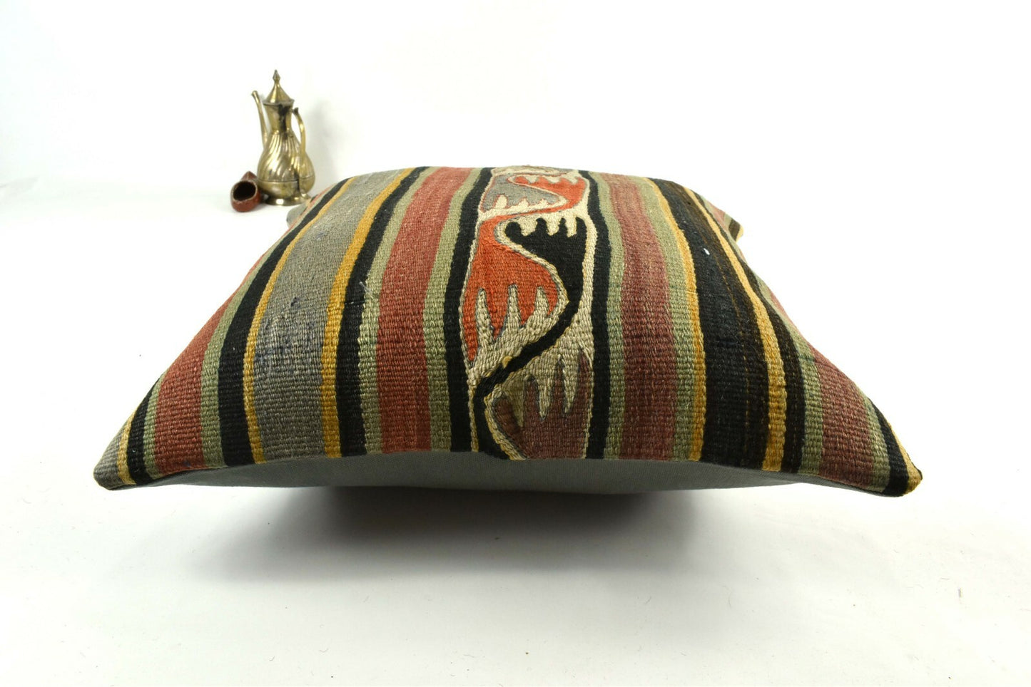 Kilim Pillow Cover 18x18 Handmade Turkish Ethnic Vintage Cushion A2209