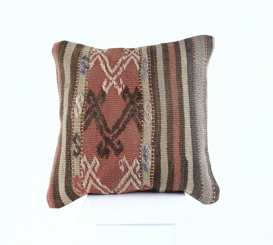 Kilim Pillow Cover 16x16 Oushak Tribal Handmade Rug Carpet Sofa Cushion  A546