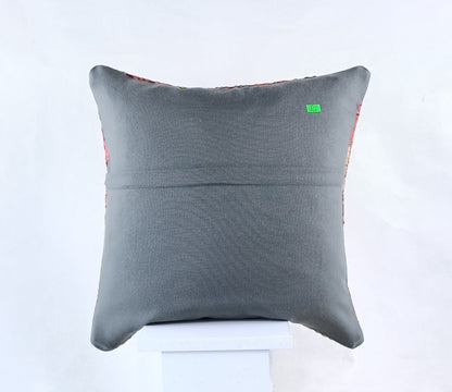 18"x18" Kilim Pillow Cover  Handmade Turkish Vintage Cushion Tribal Lumbar 1850