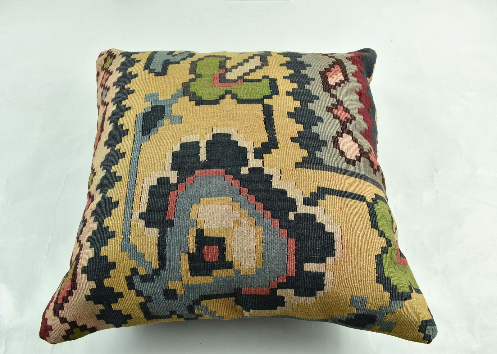 20x20 Kilim Pillow Cover Handmade Vintage Oushak Kilim Cushion Cover A1895