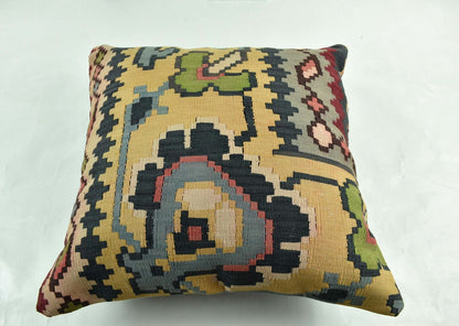 20x20 Kilim Pillow Cover Handmade Vintage Oushak Kilim Cushion Cover A1895