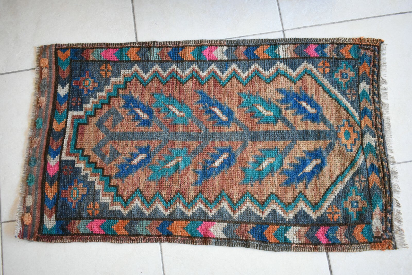 Turkish Runner 3.3x1.8 ft Runner Vintage Oushak Runner Small Faded Runner Y15