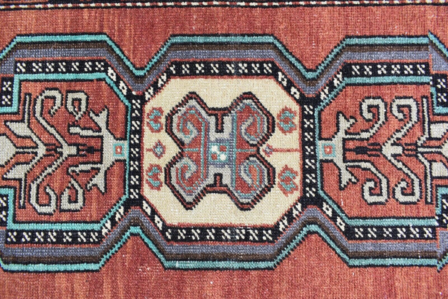 Oushak Runner 3x1.4 ft Vintage Turkish Rug Small Runner Anatolian Rug Y55