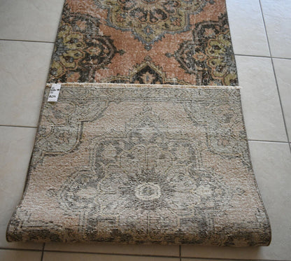 Oushak Runner 11.7x2.5 ft Handwoven Turkish Runner Vintage Runner Floor Rug R04