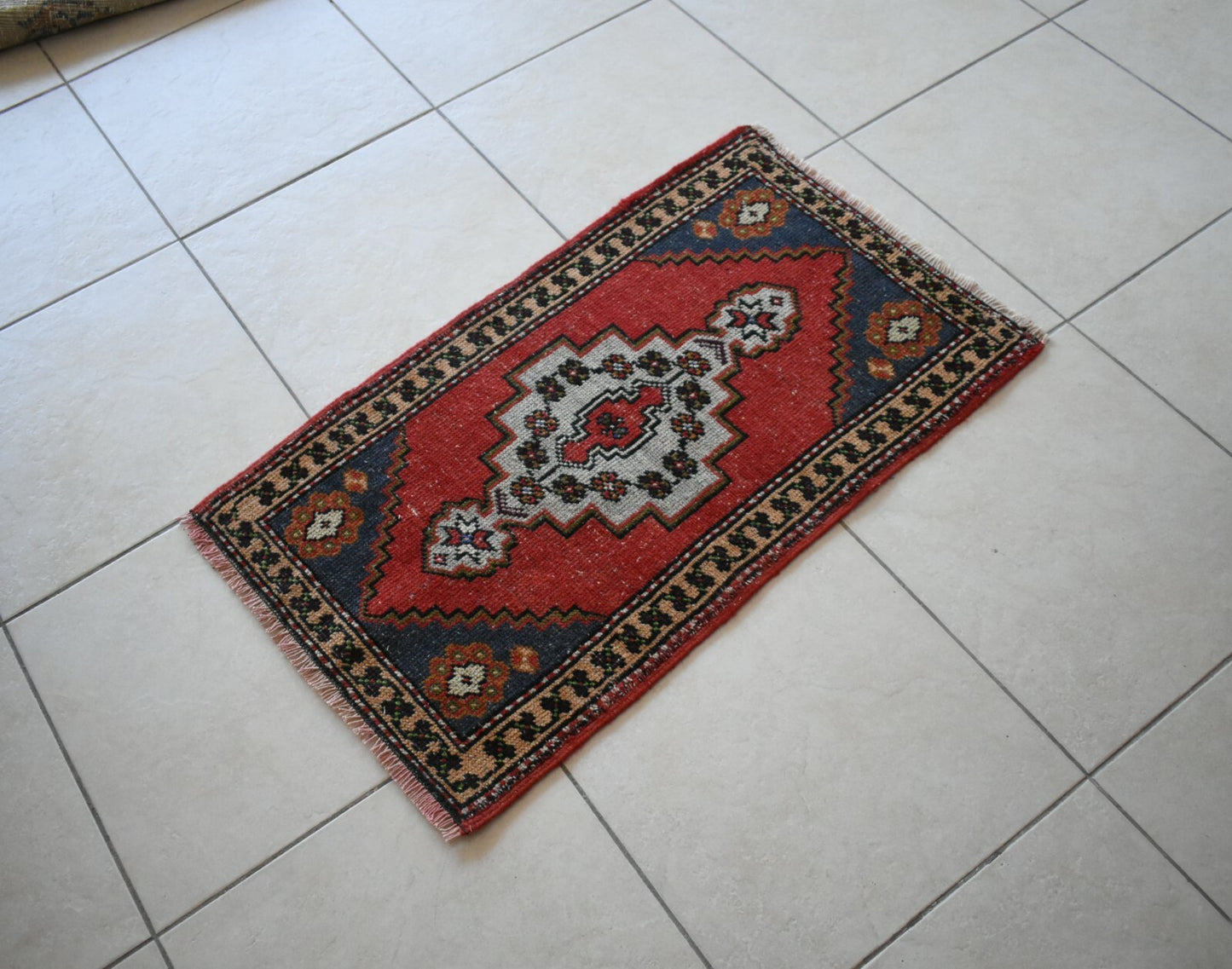  Oushak Runner 3.1x1.7 ft Vintage Turkish Runner Floor Runner Faded Runner Y23