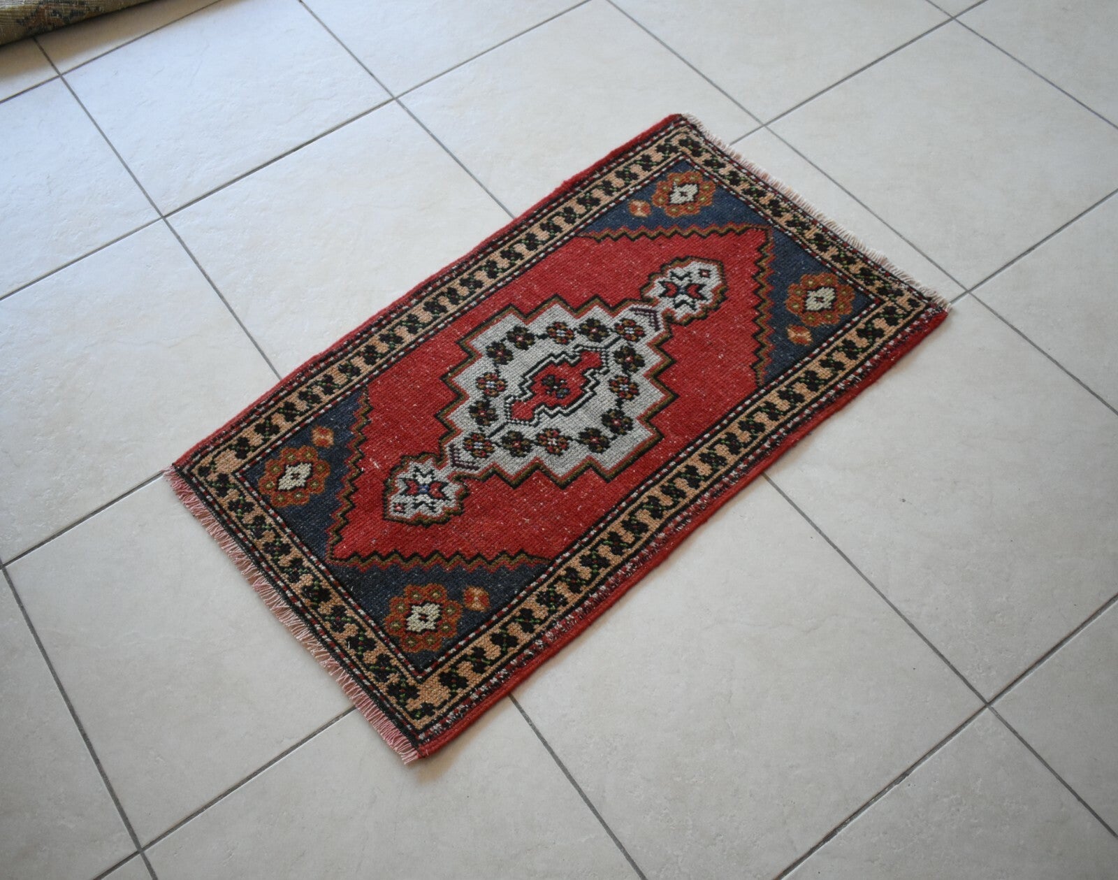  Oushak Runner 3.1x1.7 ft Vintage Turkish Runner Floor Runner Faded Runner Y23