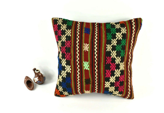 16x16 Kilim Pillow Cover Home Decorative Handmade Vintage Cushion Cover A2539