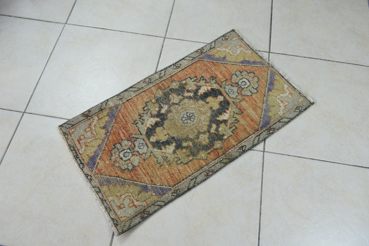 Turkish Runner 2.5x1.4 ft Mini Anatolian Rug Vintage Runner Turkish Runner Y106