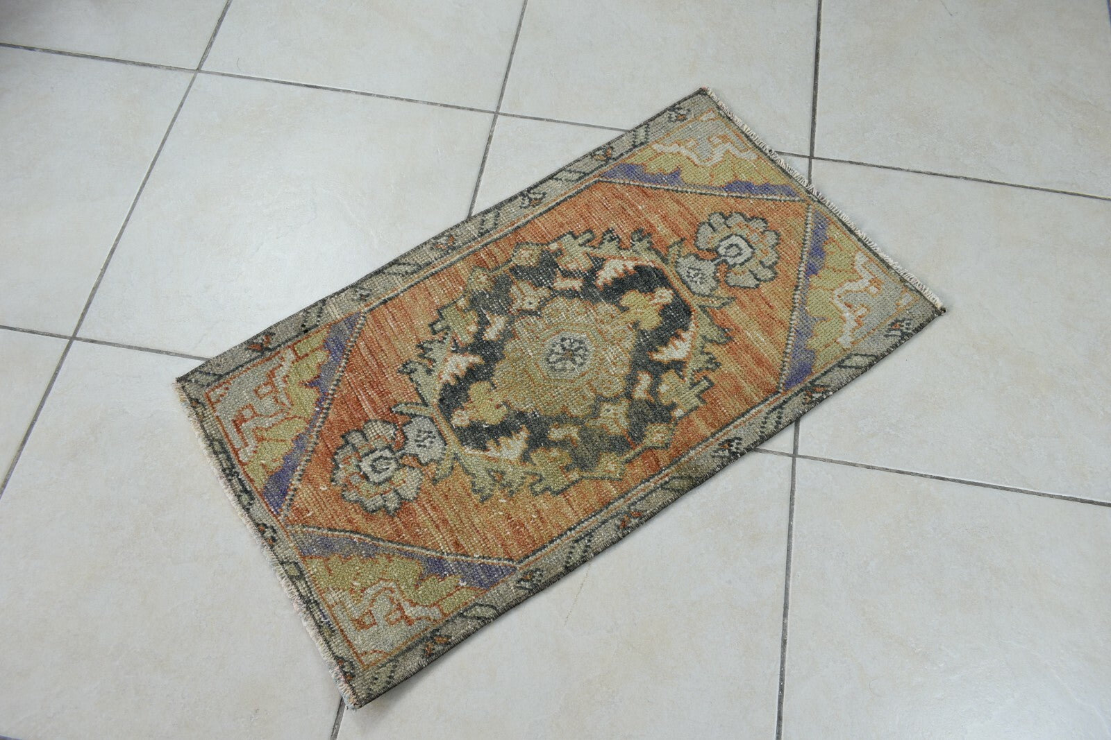 Turkish Runner 2.5x1.4 ft Mini Anatolian Rug Vintage Runner Turkish Runner Y106