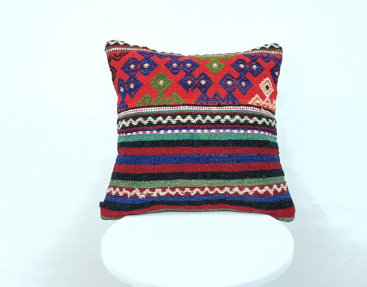 16x16 Ethnic Vintage Turkish Rug Pillow Cover Home Decorative Boho Cushion 1592