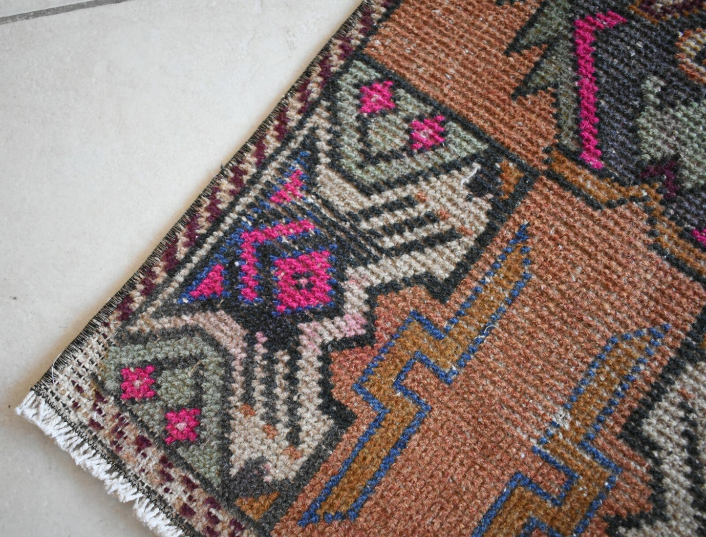 Turkish Runner 3.2x1.4 ft Runner Vintage Oushak Runner Small Faded Runner Y13