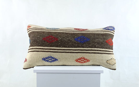 Home Decorative Handmade 12x24 Tribal Vintage Turkish Kilim Pillow Cover 2730