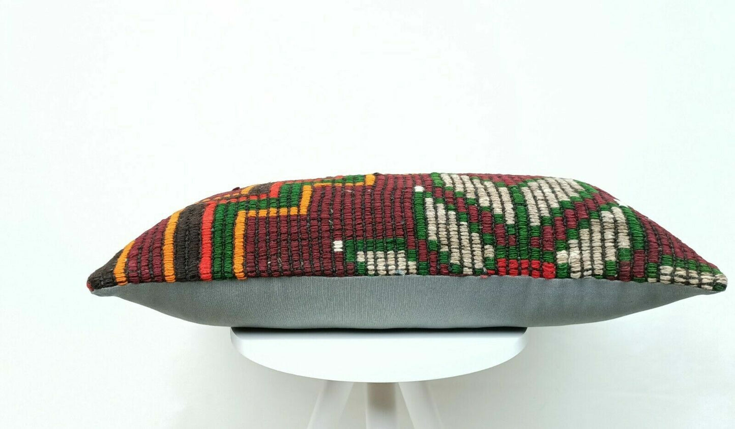 Kilim Pillow Cover 12x24 Handmade Turkish Traditional Wool Lumbar Cushion E400