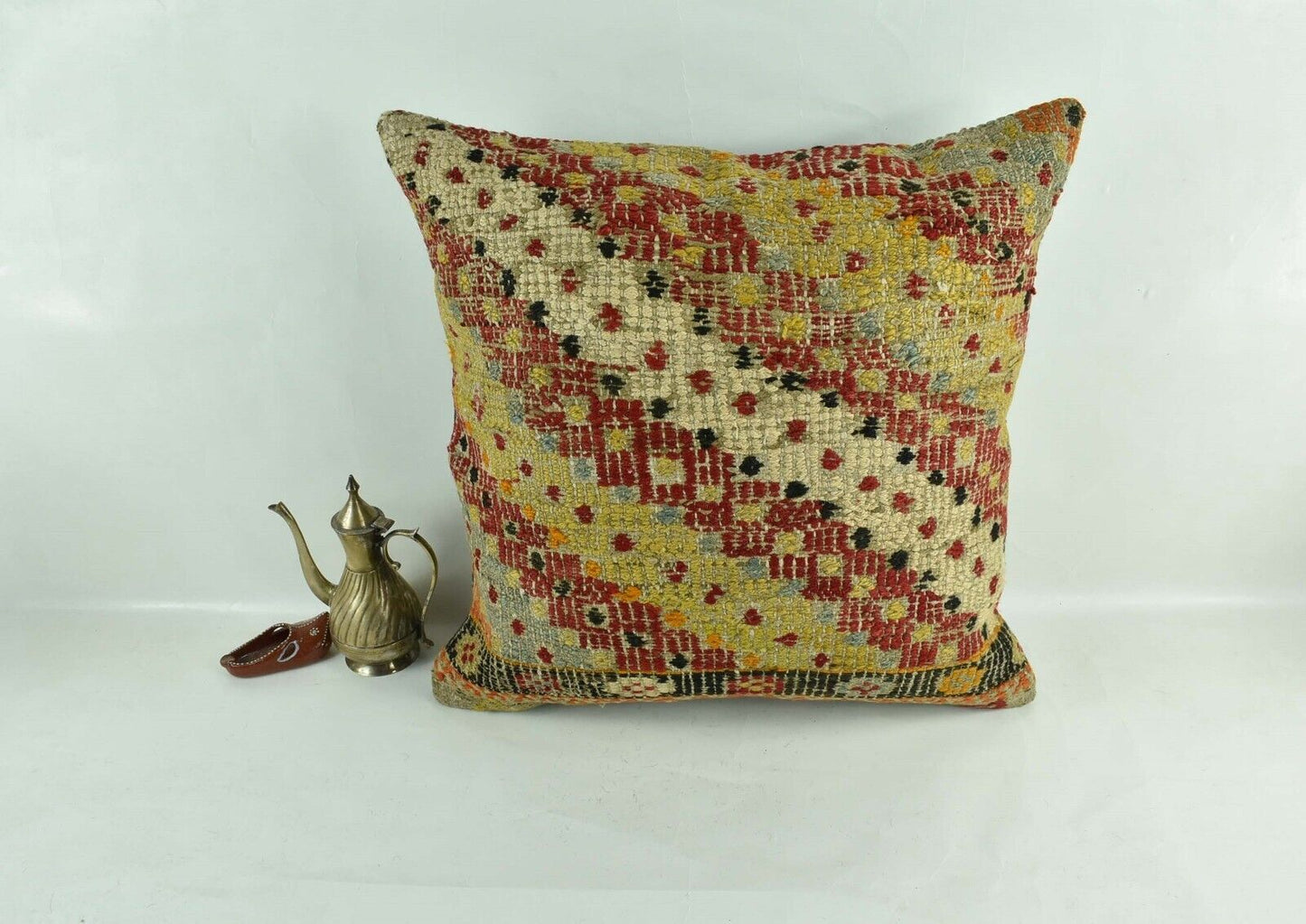 20x20 Kilim Pillow Cover Handmade Vintage Oushak Kilim Cushion Cover 2959