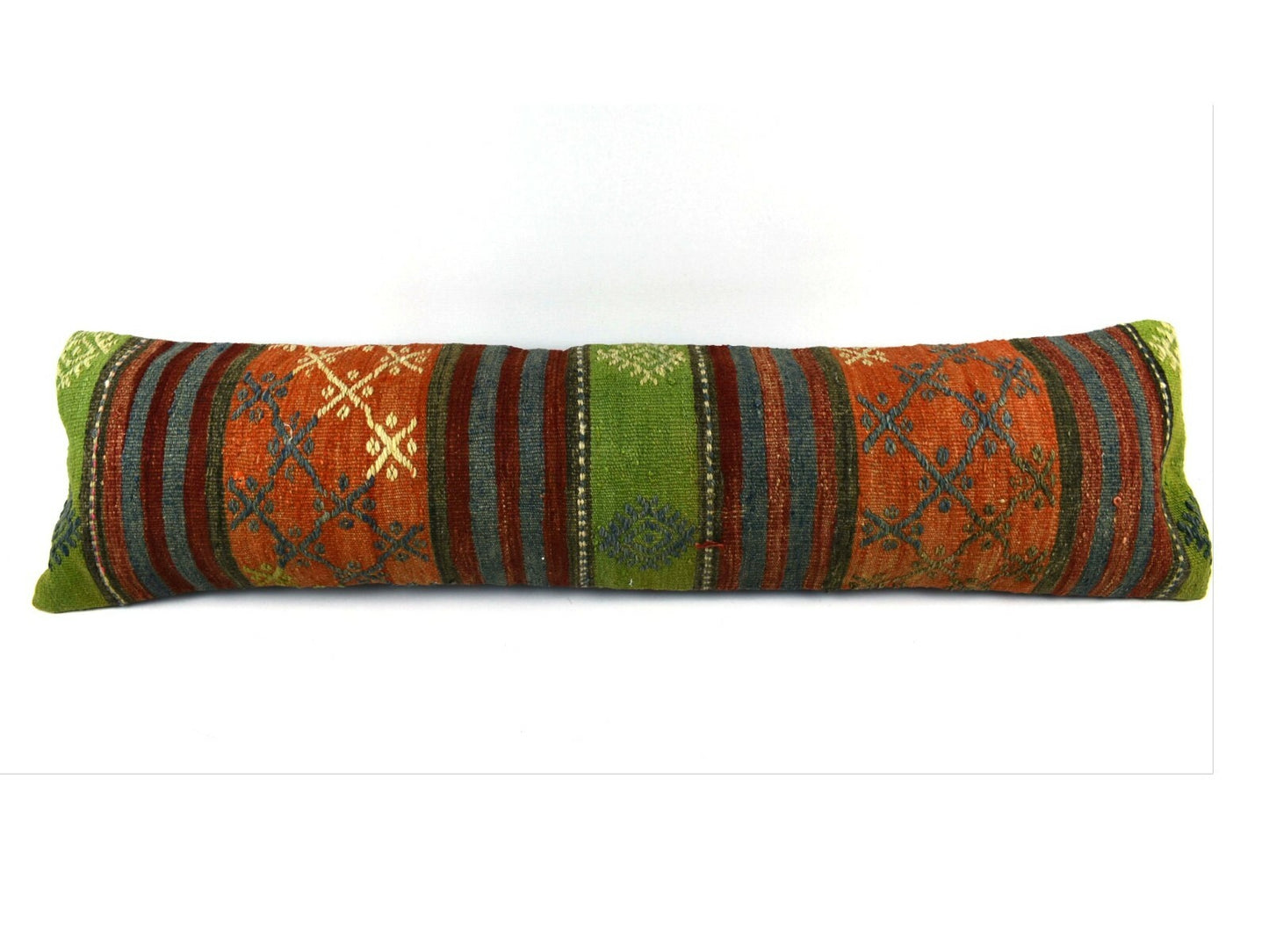 Kilim Pillow Cover 12x48 Vintage Handwoven Long Lumbar Pillow Cover  A3287