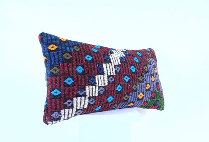 10x20 Kilim Lumbar Pillow Cover Vintage Ethnic Oushak Kilim Pillow Cover 1891