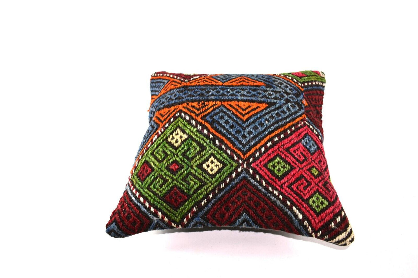 14"x14" Kilim Pillow Cover Handmade Turkish Tribal Ethnic Boho Rug Cushion 4256