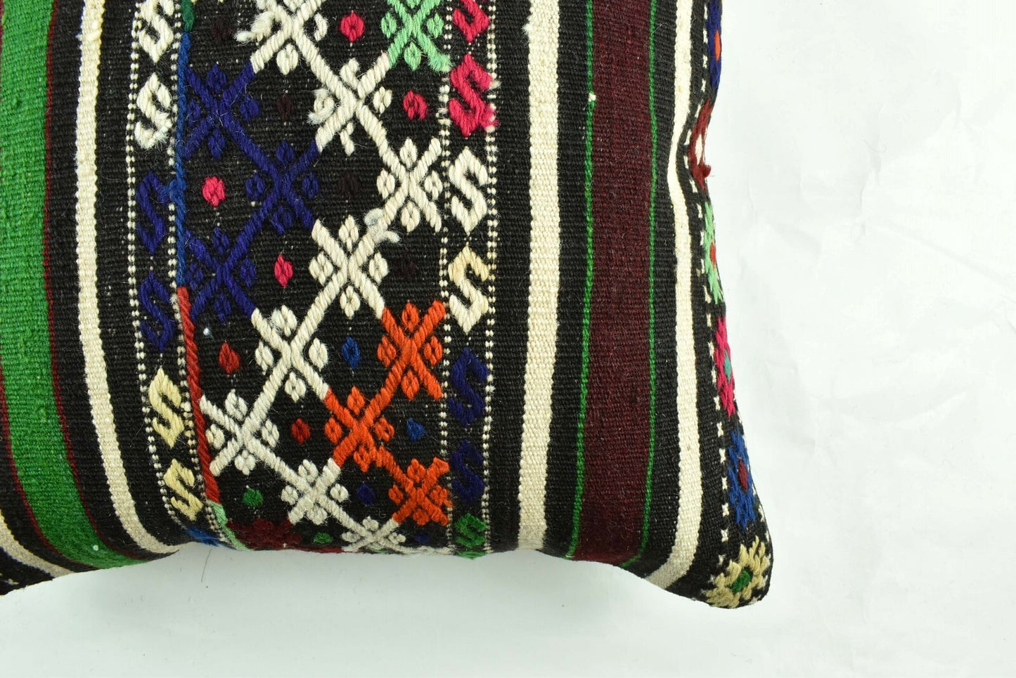 18"x18" Kilim Pillow Cover  Handmade Turkish Vintage Cushion Tribal Lumbar 3030