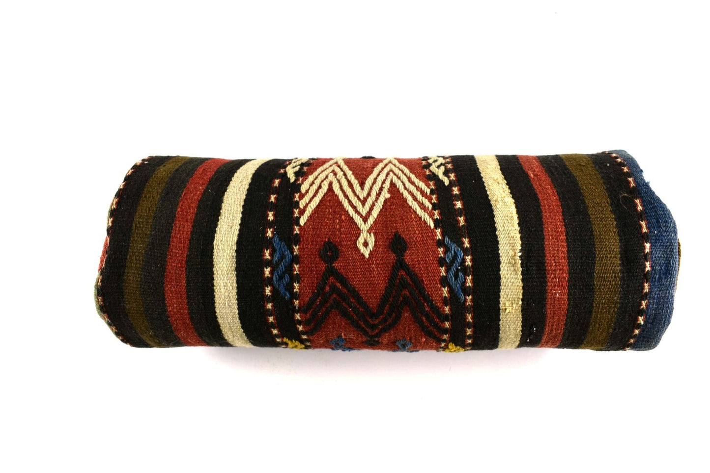 Kilim Bolster Pillow Cover 8x20 in Tribal Vintage Turkish Carpet Bolster Cushion