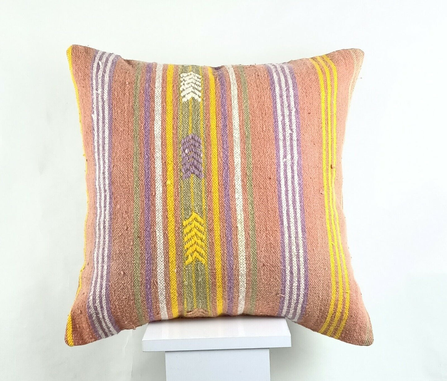 Kilim Pillow Cover 20x20 Home Decorative Handmade Ethnic Oushak Rug Pillow A1196