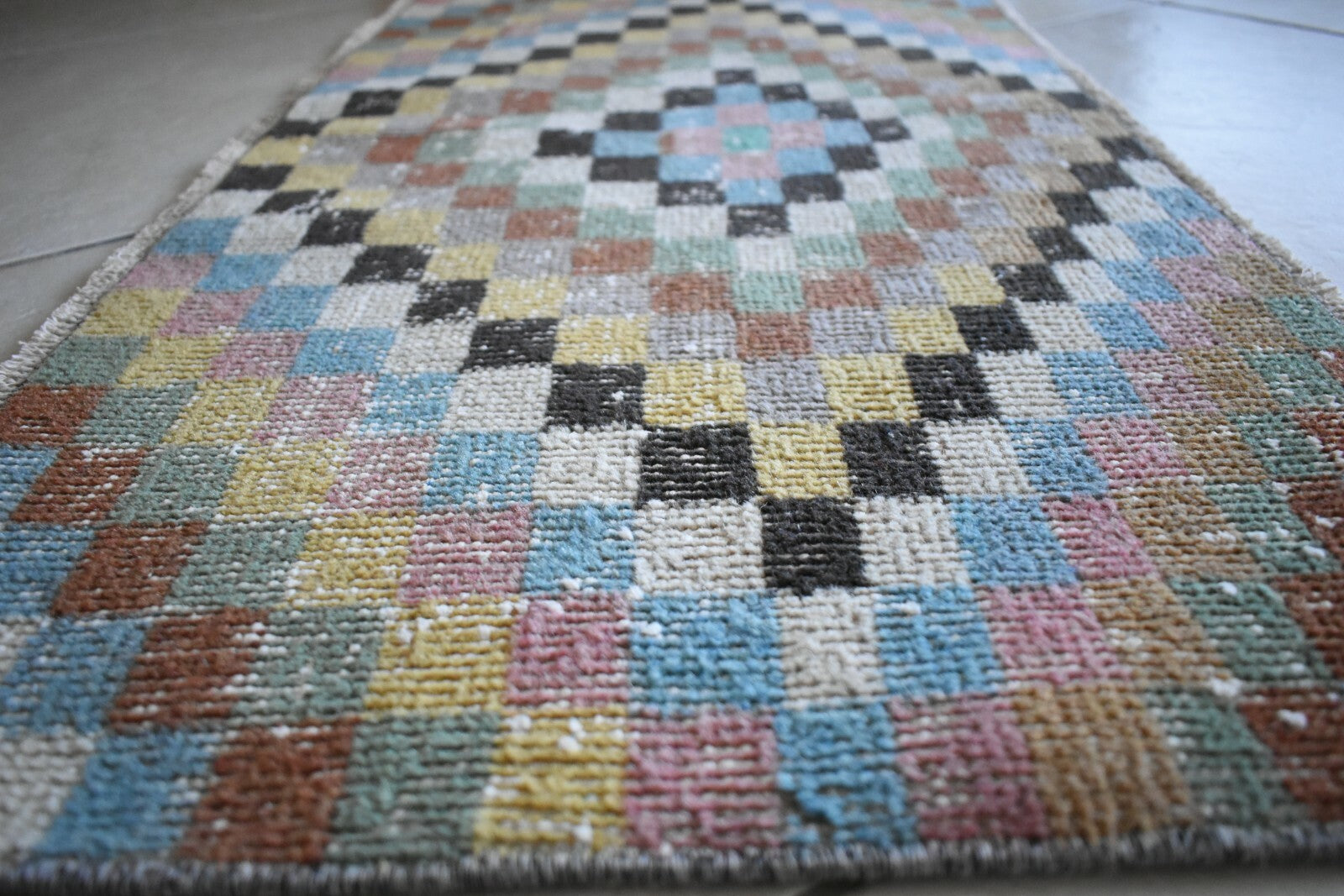 Small Turkish Runner 2.7x1.4 ft Vintage Oushak Rug Anatolian Rug Faded Rug Y03