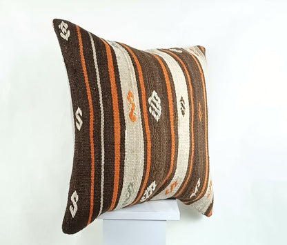Kilim Pillow Cover 20x20 Home Decorative Handmade Ethnic Oushak Rug Pillow A1232