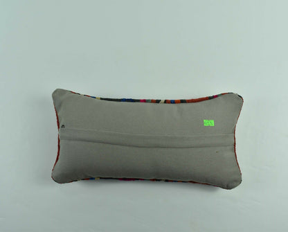 Kilim Pillow Cover 8x16 in Handmade Oriental Rug Tribal Ethnic Lumbar Case A1974