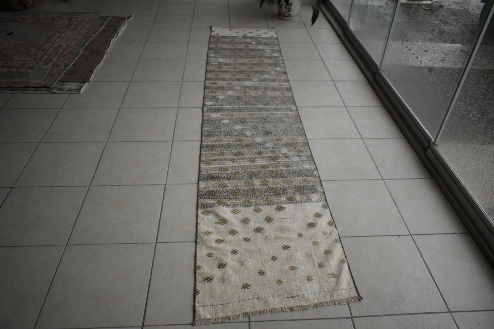 Oushak Runner 10.7x2.3 ft Handwoven Turkish Runner Vintage Runner Floor Rug R24