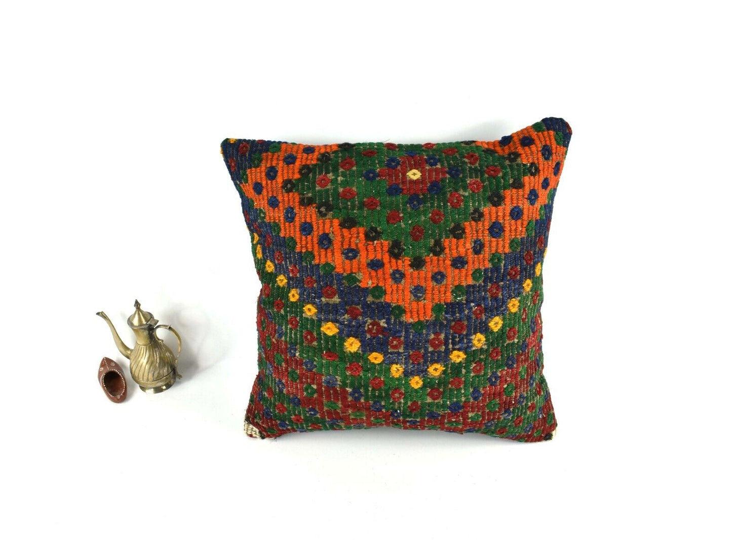 20x20 Kilim Pillow Cover Handmade Vintage Oushak Kilim Cushion Cover 3525