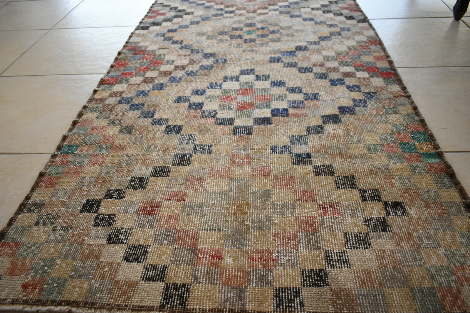 Oushak Runner 6.9x3 ft Handwoven Turkish Runner Vintage Runner Floor Runner R01