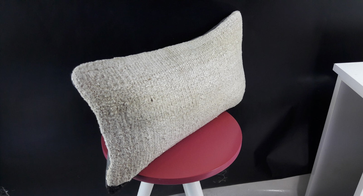 10x20 Kilim Lumbar Pillow Cover Vintage Ethnic Oushak Kilim Pillow Cover E1134