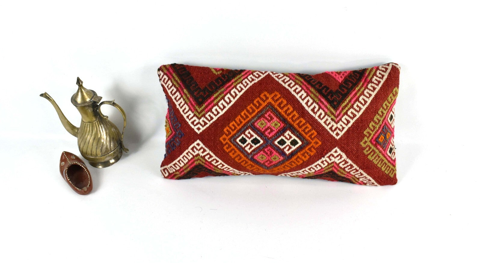 Turkish Cushion Cover 8"x16" Handmade Vintage Boho Ethnic Throw Pillow Case 3723