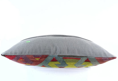 Kilim Pillow Cover 16x24 Tribal Vintage Turkish Carpet Lumbar Pillow Cover 1967