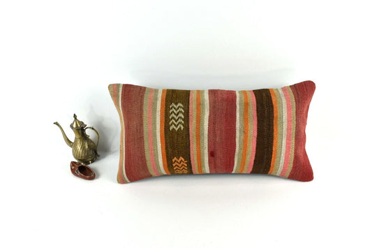 Home Decorative Handmade 12x24 Tribal Vintage Turkish Kilim Pillow Cover 3377