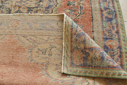 Handmade Area Rug 8.6 x 5.5 ft Distressed Anatolian Vintage Medallion Rug  C45